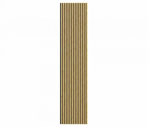 Акустическая панель, черный войлок, 2750х600х19мм, рейки МДФ дуб Медный